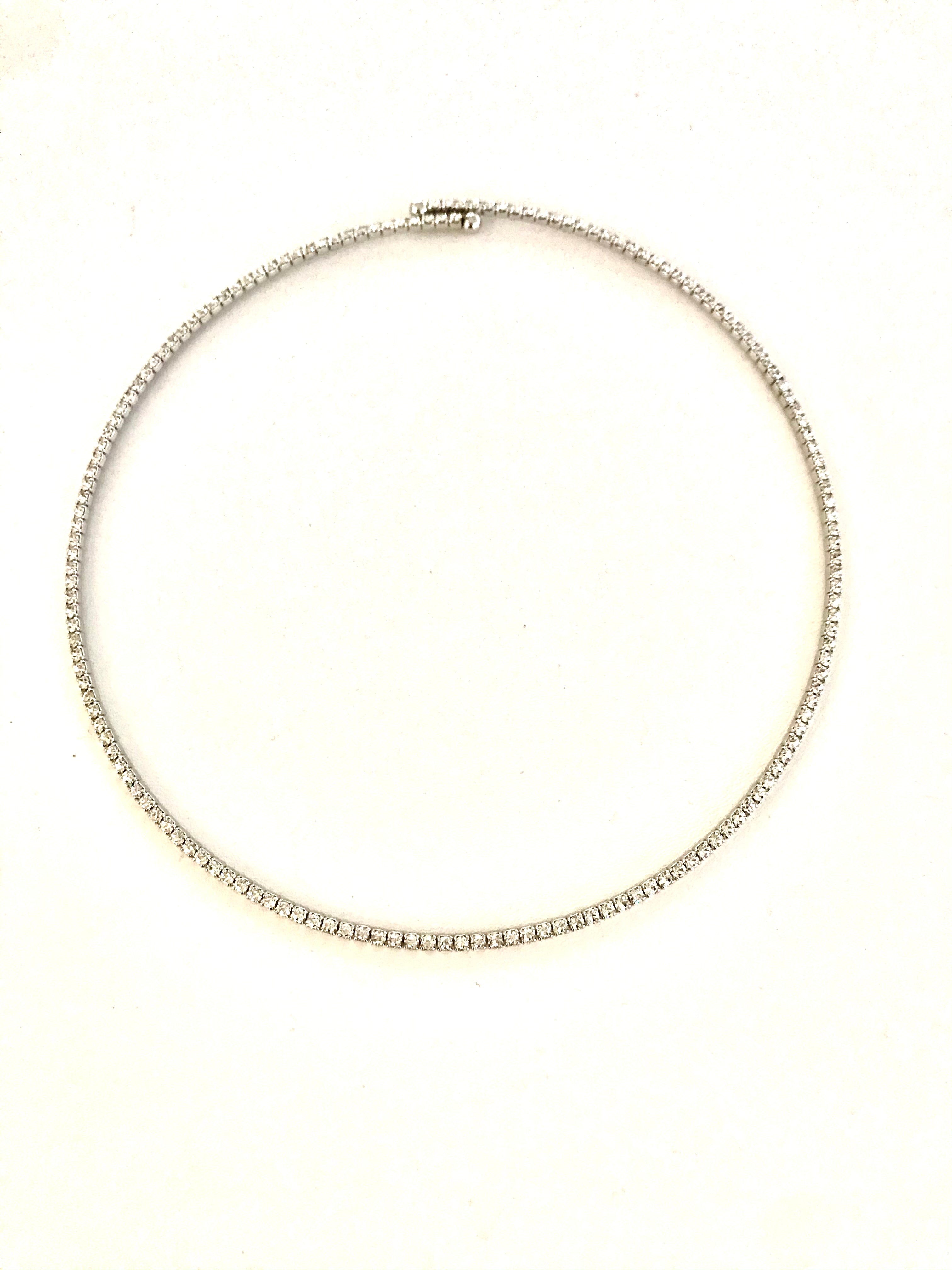 Choker Faux Diamond Silver Crystal