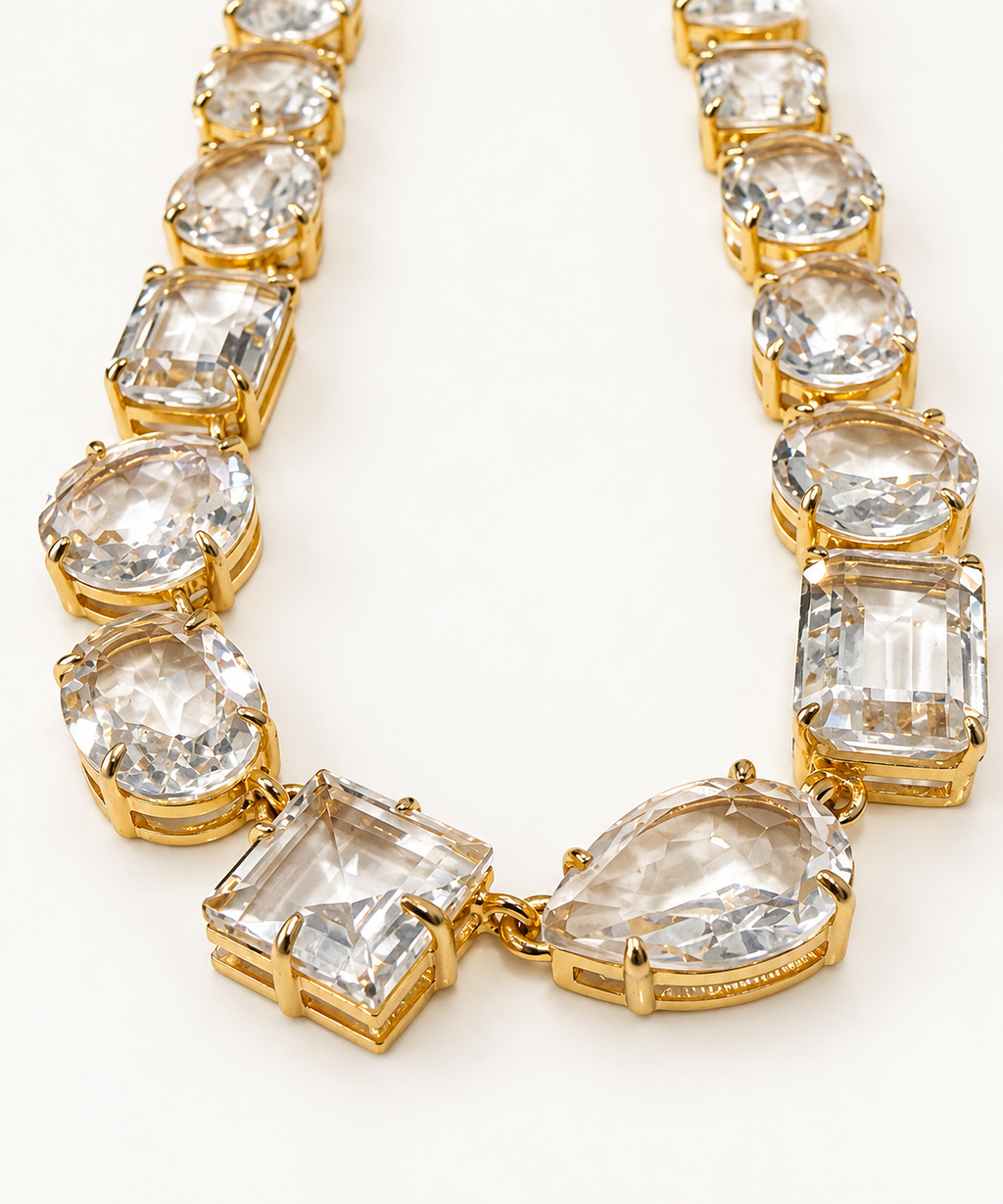 Farah Mixed-Cut Clear Quartz Necklace
