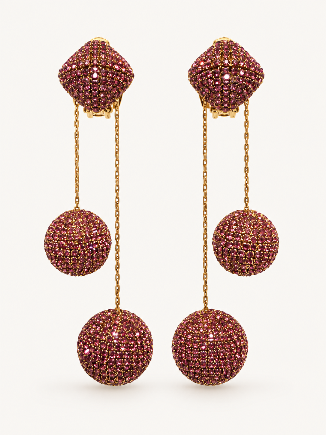 Taryn Fuscia Crystal Ball Drop by Deepa Gurnani