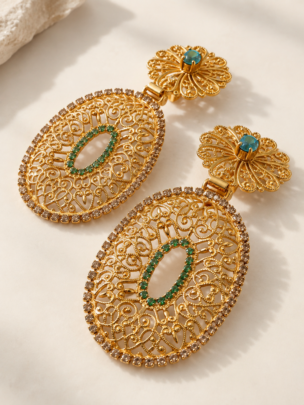 Theodora Crystal Lace Earrings