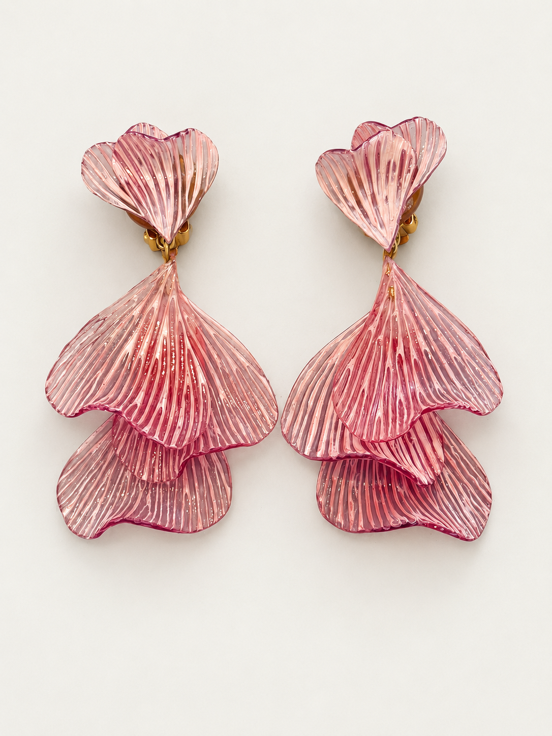 Cilea Paris Sculpted Anemone Earrings - Pink