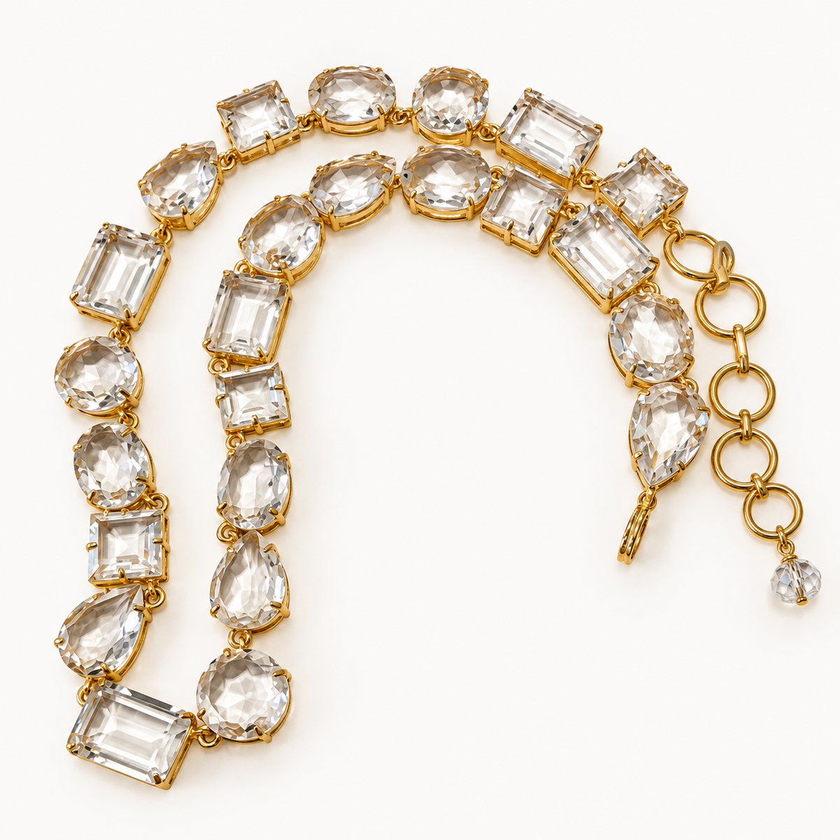 Farah Mixed-Cut Clear Quartz Necklace