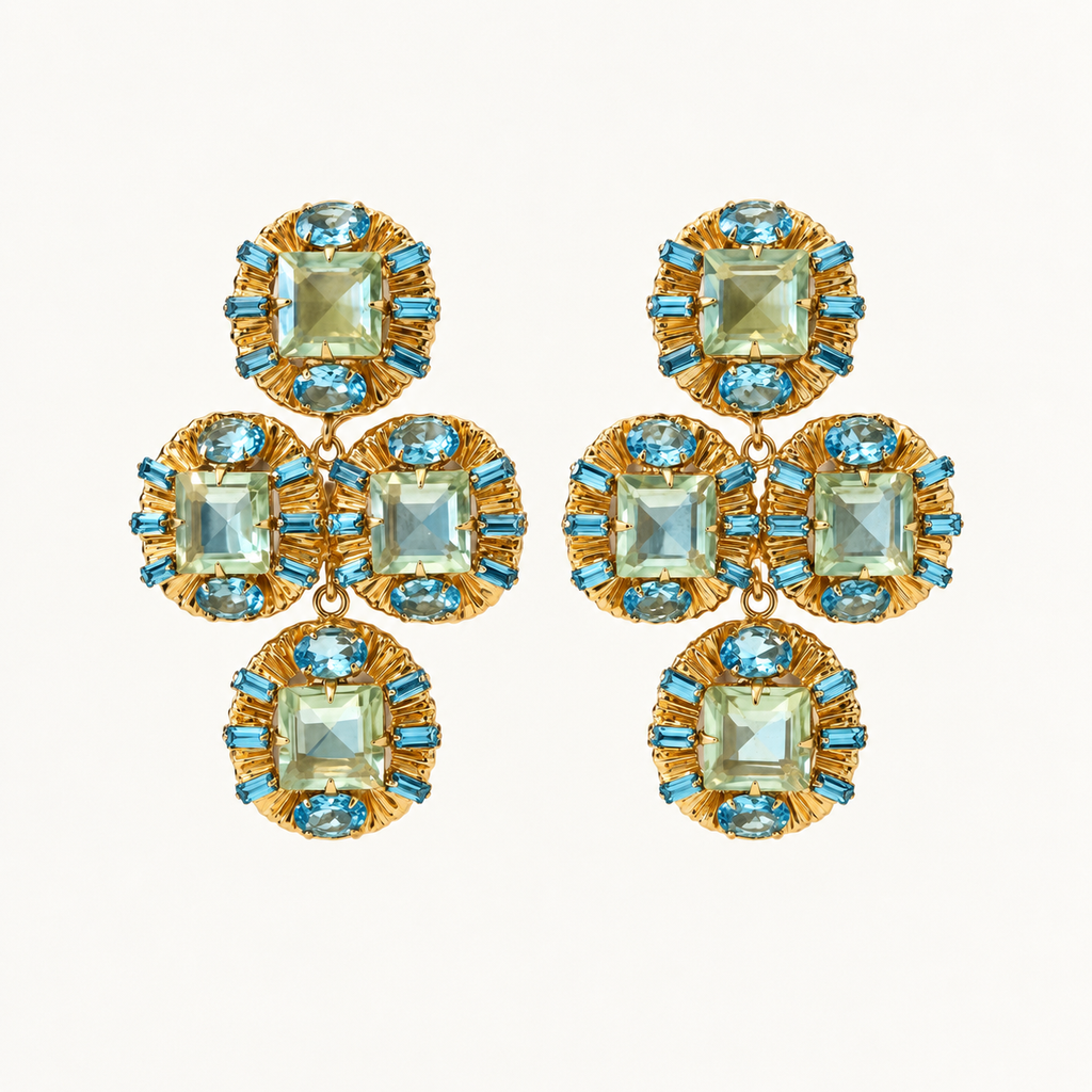 Green Amethyst & Blue Quartz