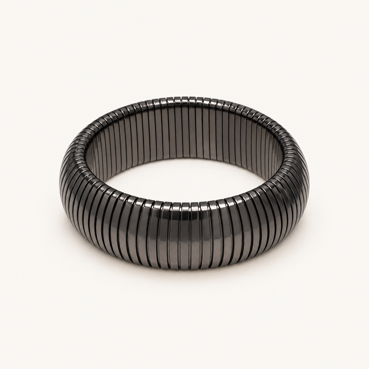 Gunmetal Wide Ribbed Bracelet