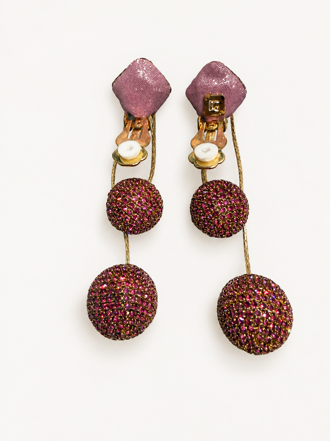 Taryn Fuscia Crystal Ball Drop by Deepa Gurnani