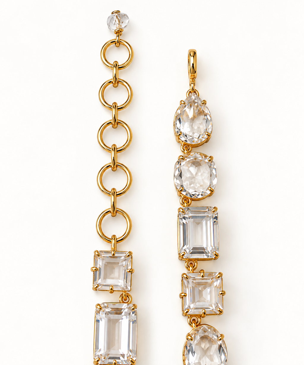 Farah Mixed-Cut Clear Quartz Necklace