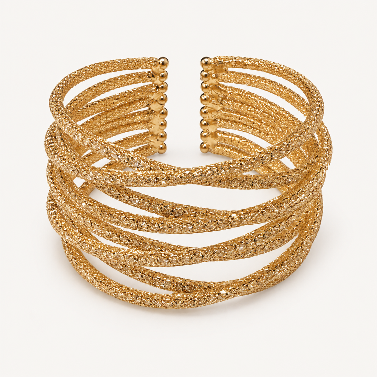 Wide Lattice Crystal Cuff - 8-Row