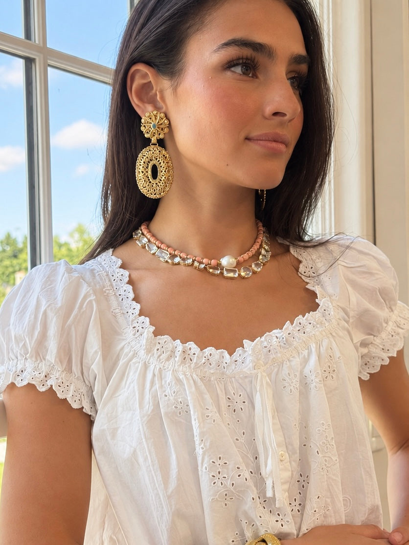 Theodora Crystal Lace Earrings