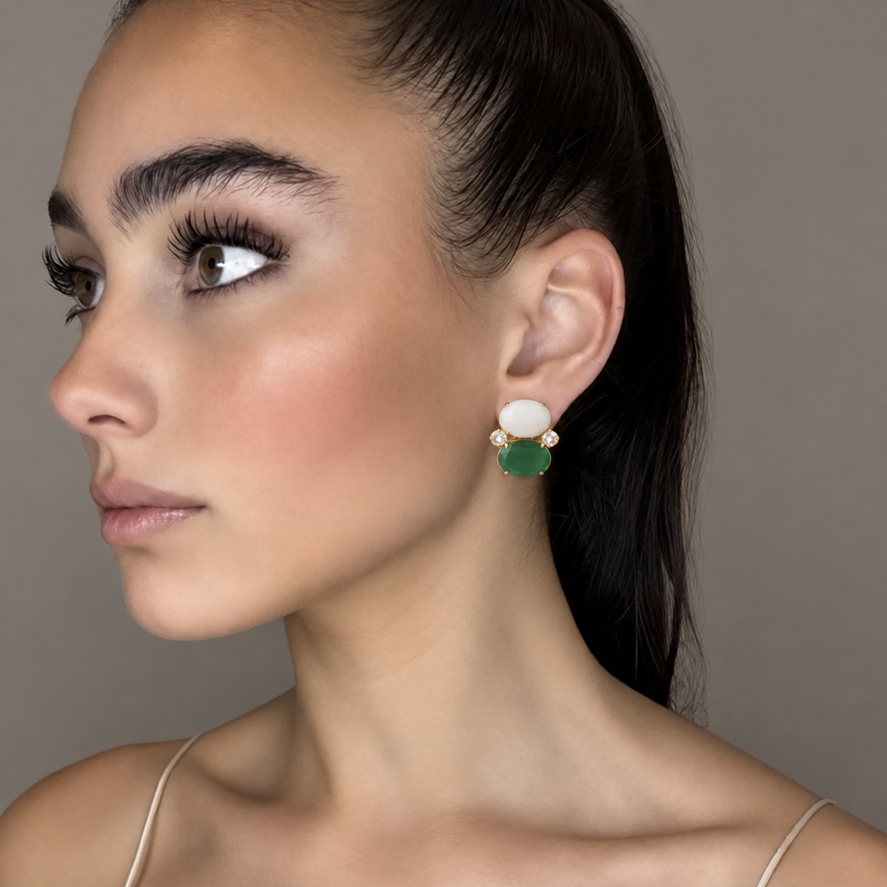 The Double Stack - Green & Moonstone