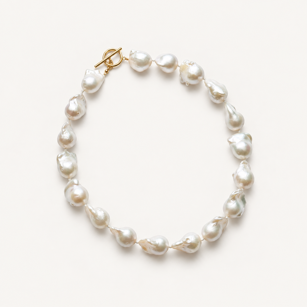 Oversized Natural Baroque Pearl Necklace