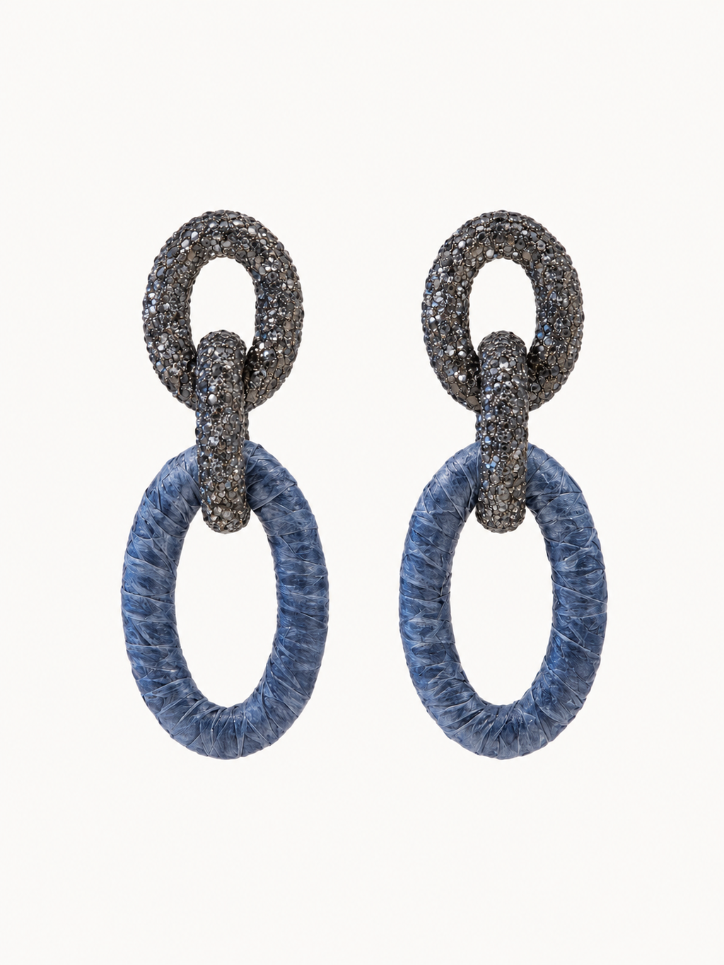 Sparkle Leather Links - Denim Blue