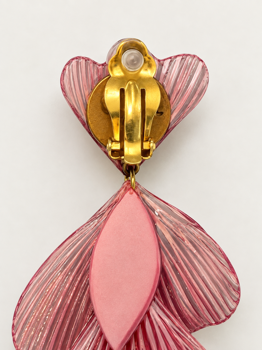 Cilea Paris Sculpted Anemone Earrings - Pink