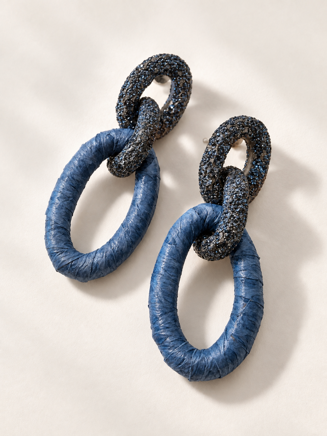 Sparkle Leather Links - Denim Blue