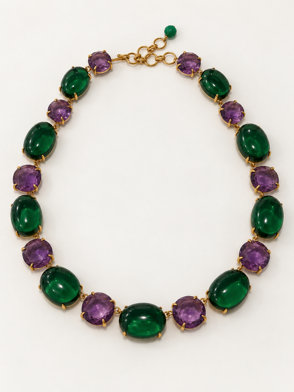 Vivienne Amythest & Green Quartz Necklace