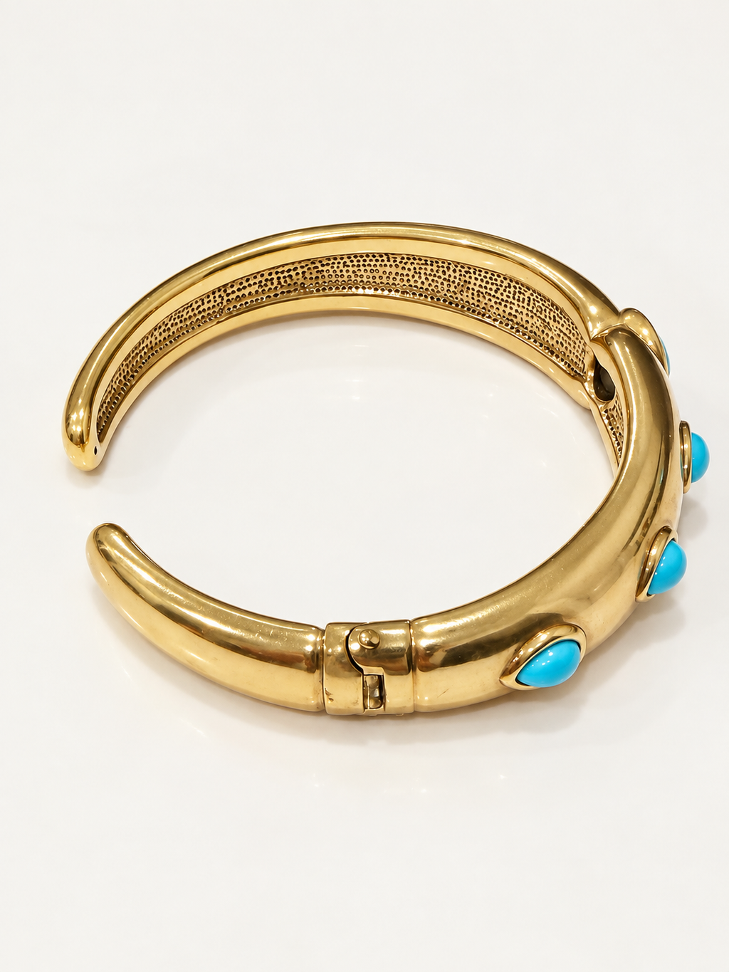 Vintage London Blue Topaz & Turquoise Hinged Cuff