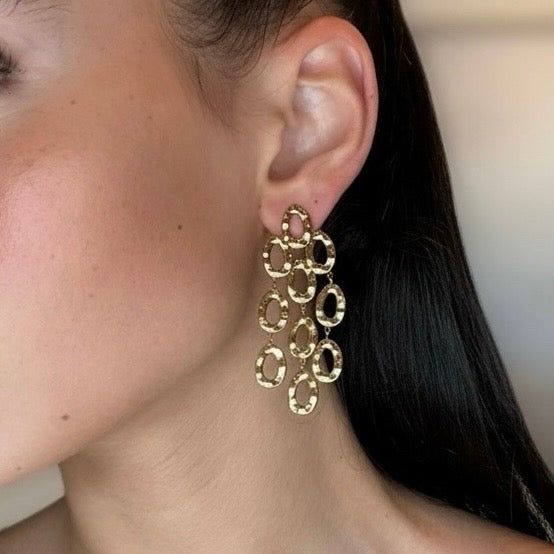 Molten Gold Chandelier Earrings