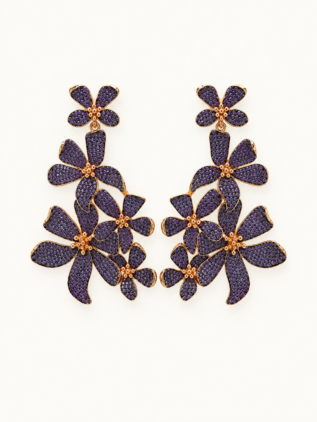 Purple Cascade Flower Chandelier