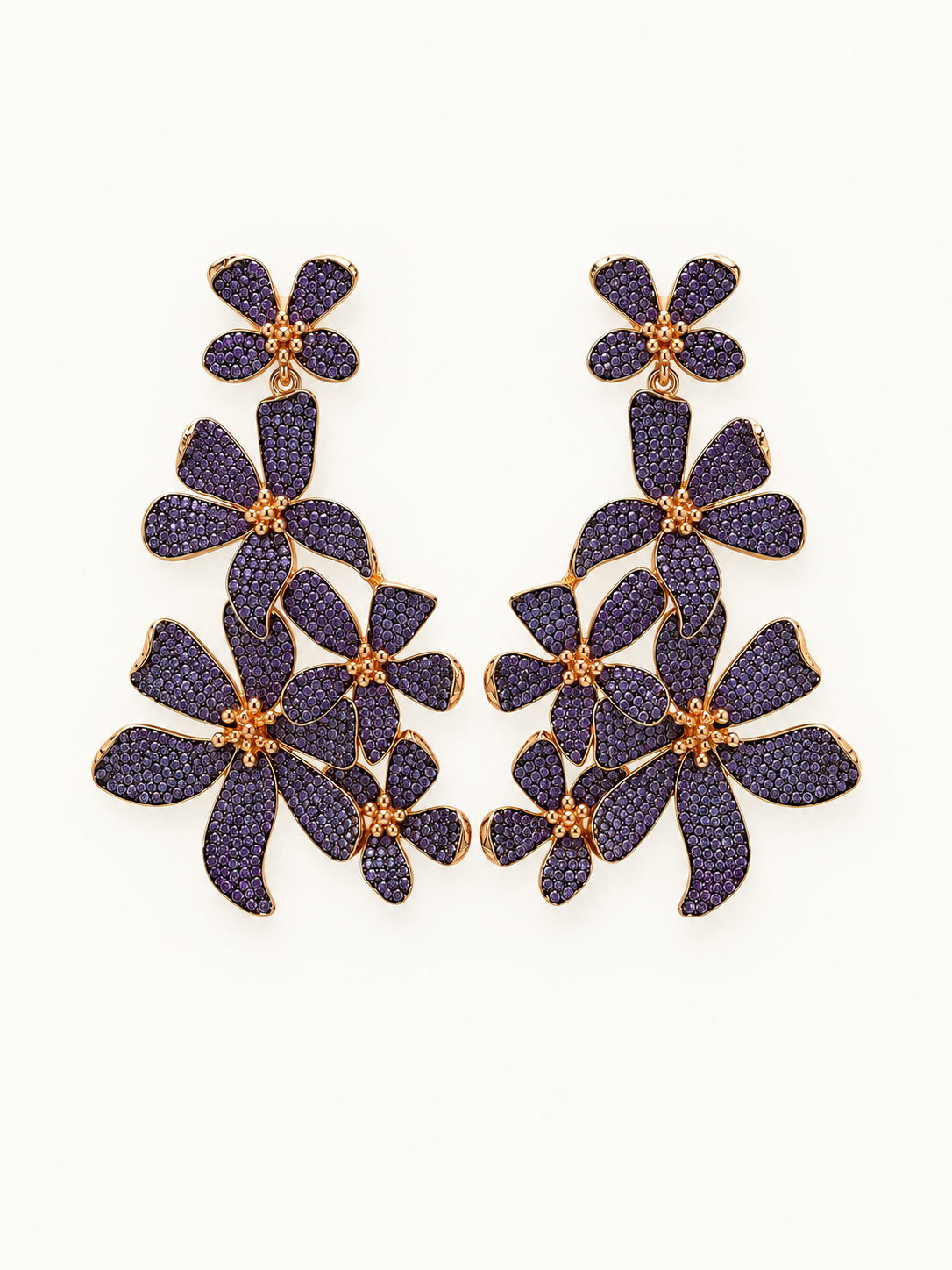 Purple Cascade Flower Chandelier