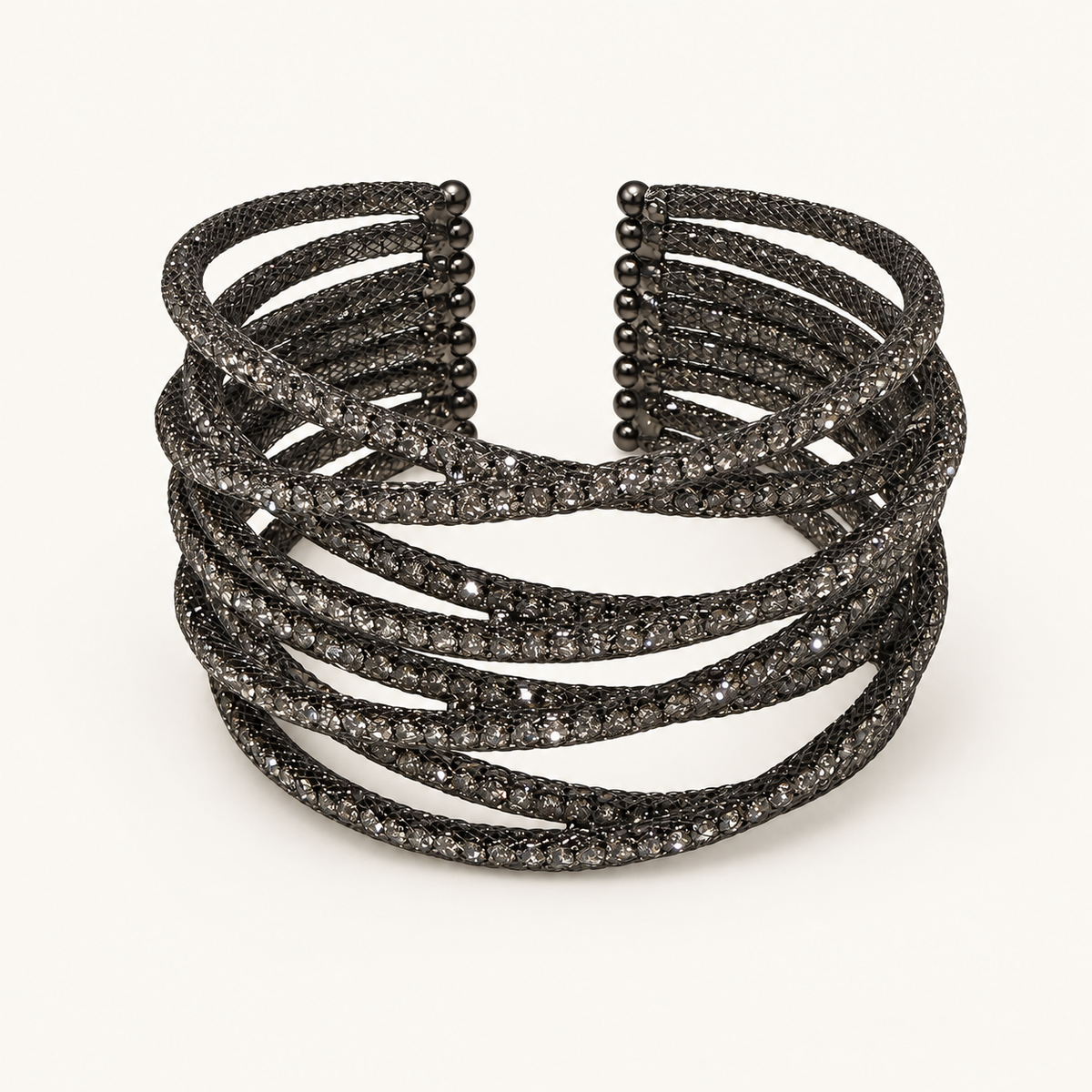 Wide Lattice Crystal Cuff - 8-Row