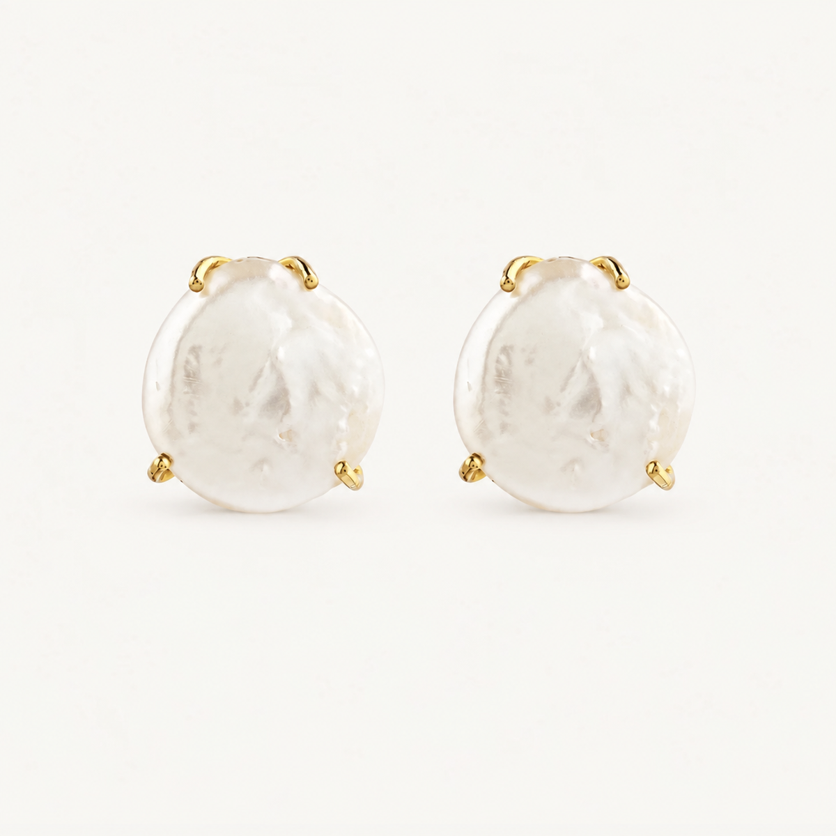 White Coin Pearl Earrings