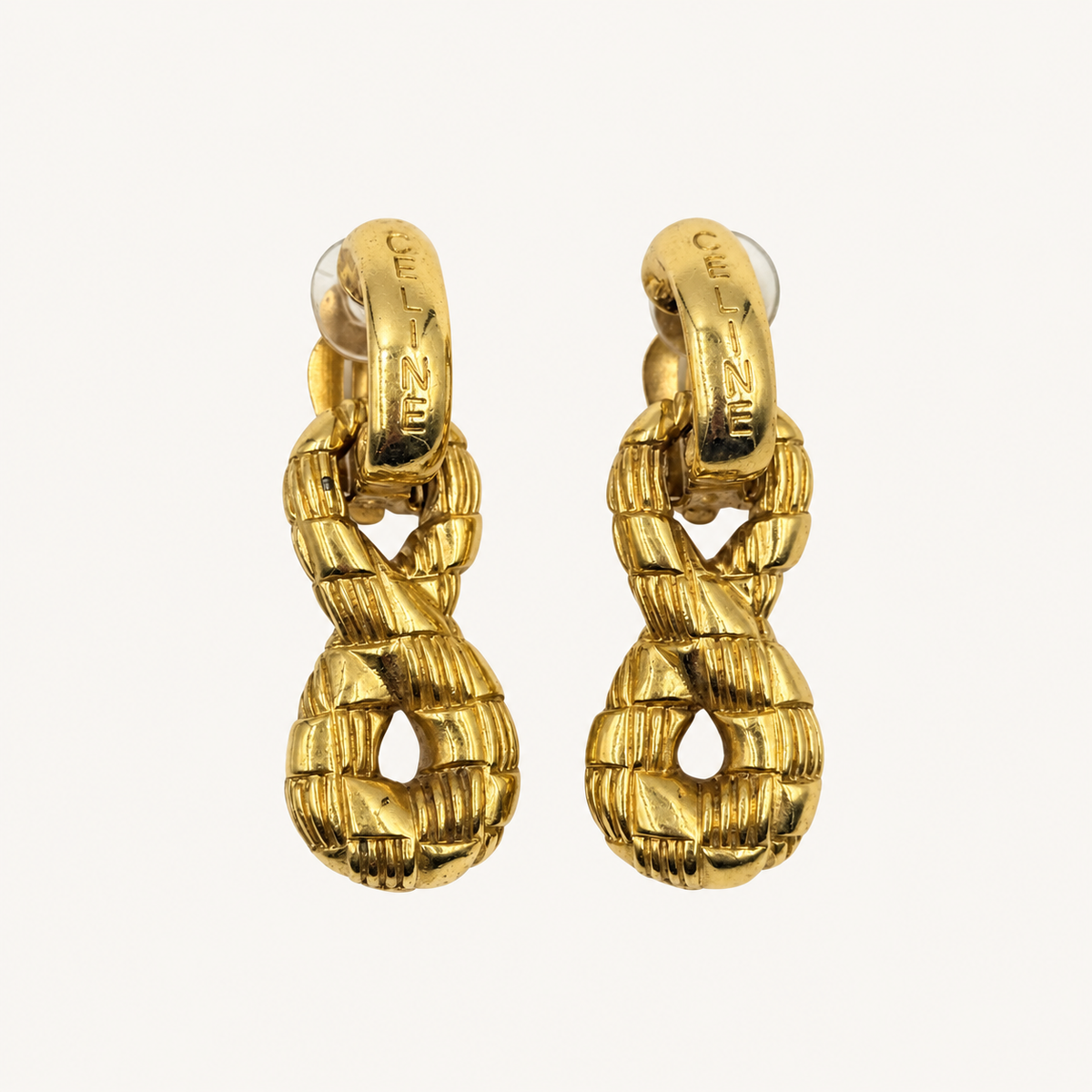CELINE Vintage woven infinity drops