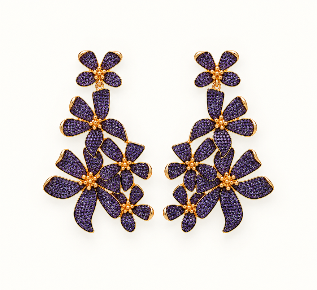 Purple Cascade Flower Chandelier