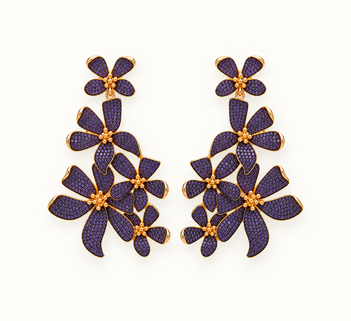 Purple Cascade Flower Chandelier