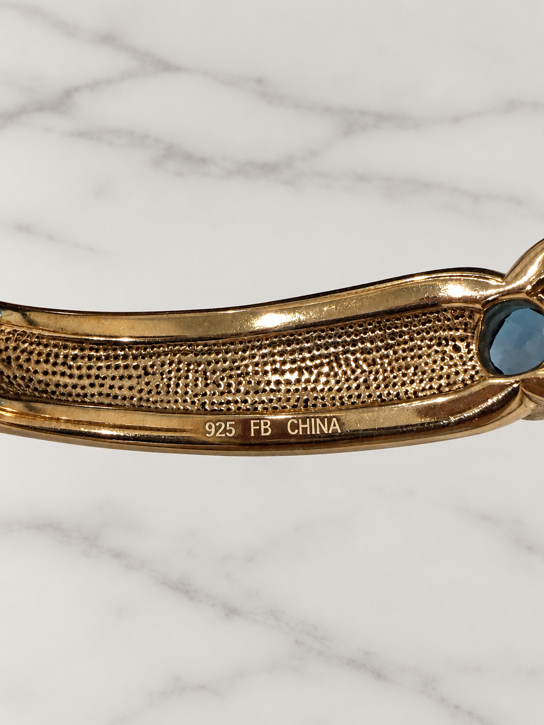 Vintage London Blue Topaz & Turquoise Hinged Cuff