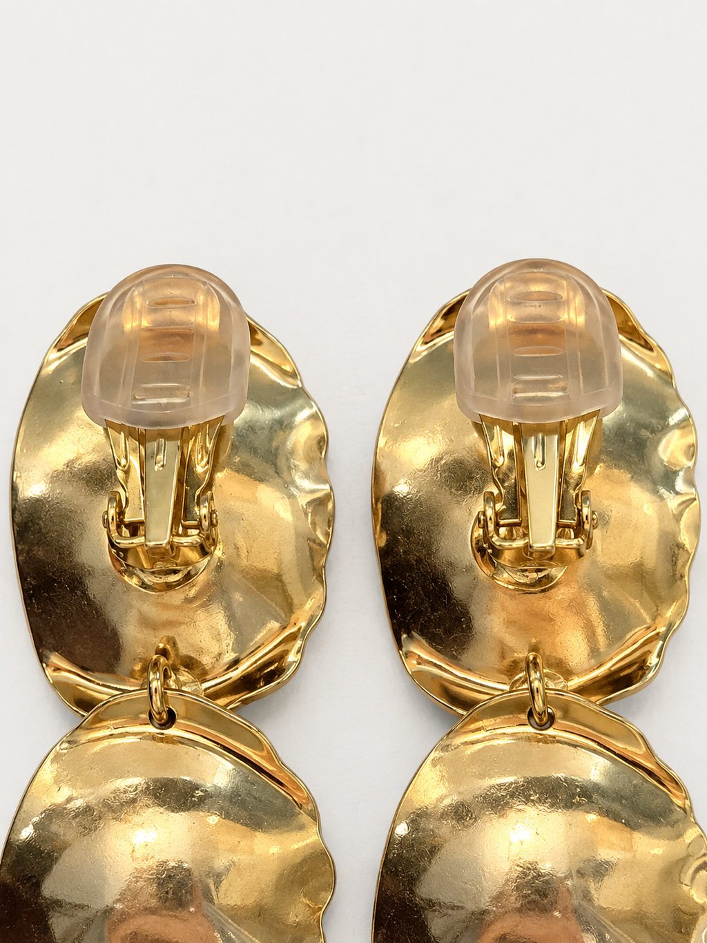 Triple Sculpted Gold Drop Earrings