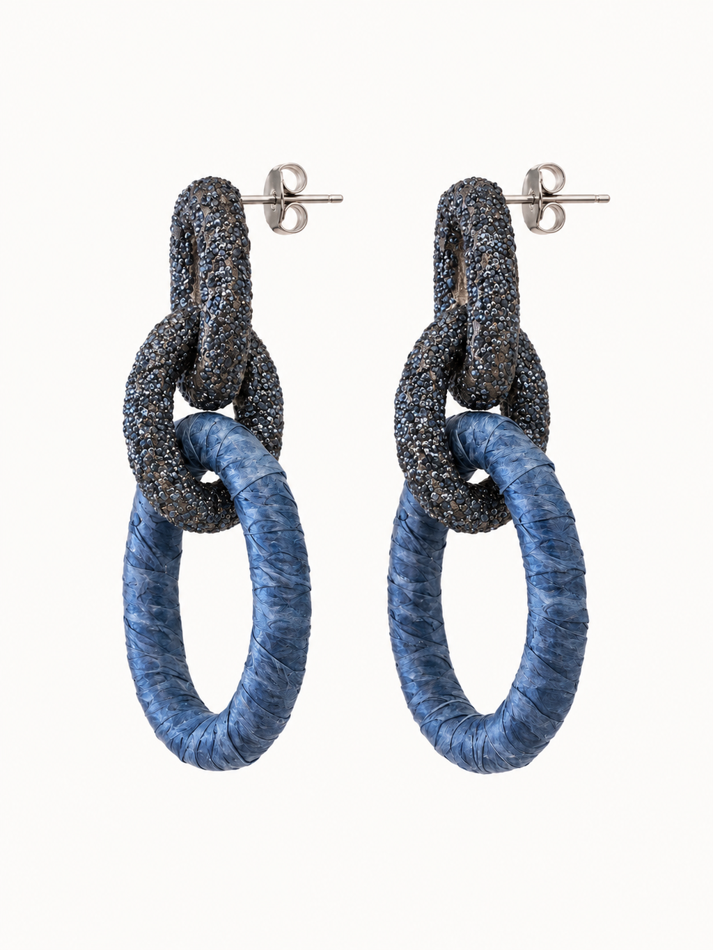 Sparkle Leather Links - Denim Blue