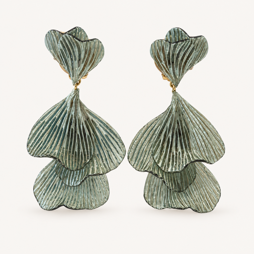 Cilea Paris Sculpted Anemone Earrings