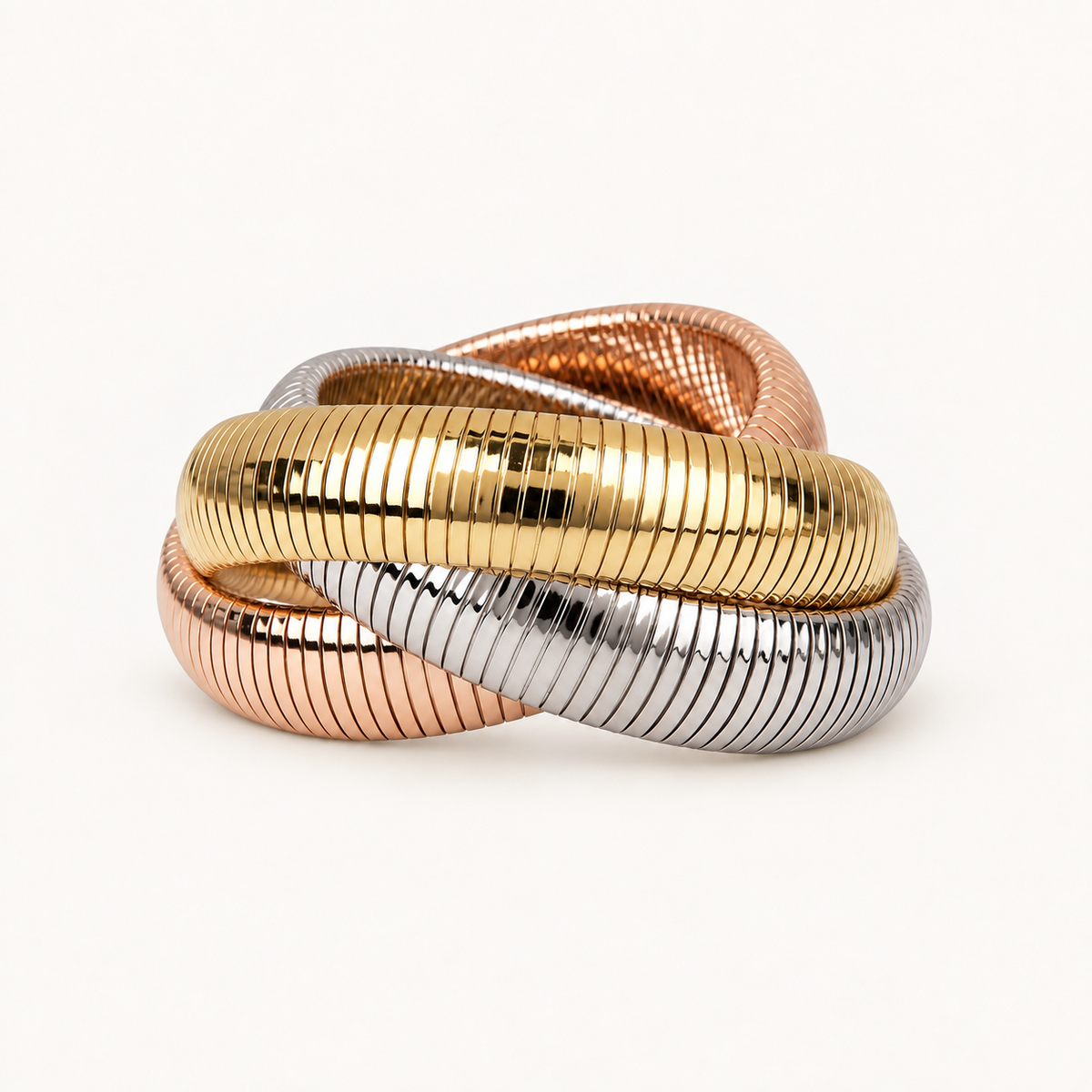 Sloane Triple Ribbed - Gold, Silver, Rose