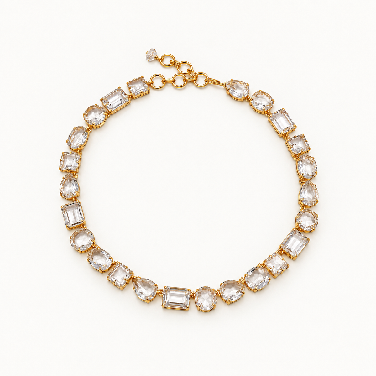 Farah Mixed-Cut Clear Quartz Necklace
