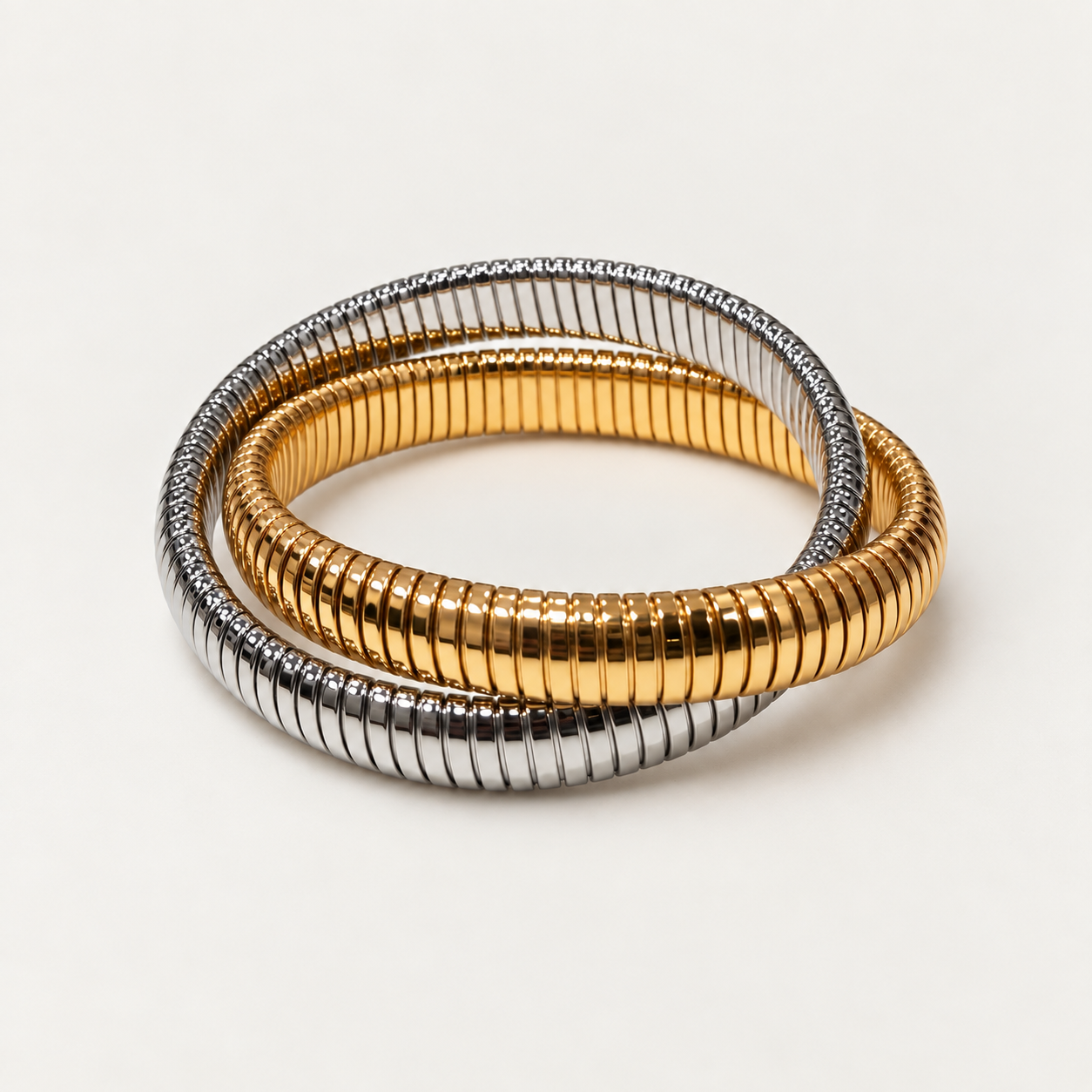 Double Ribber Bracelet - Gold & Silver