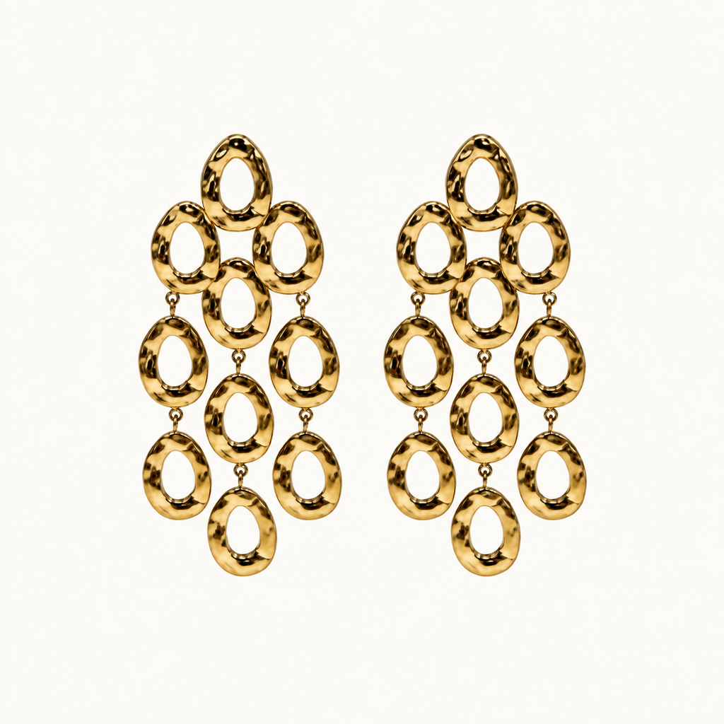 Molten Gold Chandelier Earrings