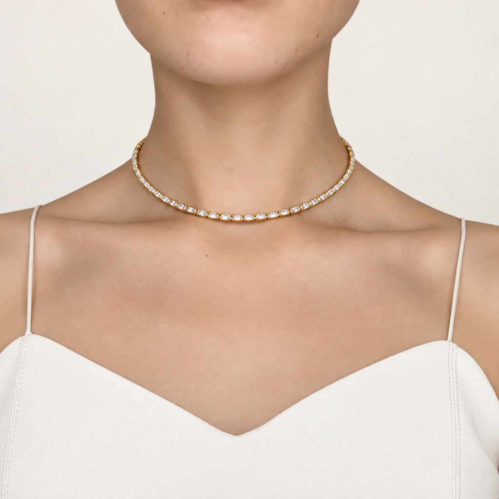 Gold CZ Flex Necklace