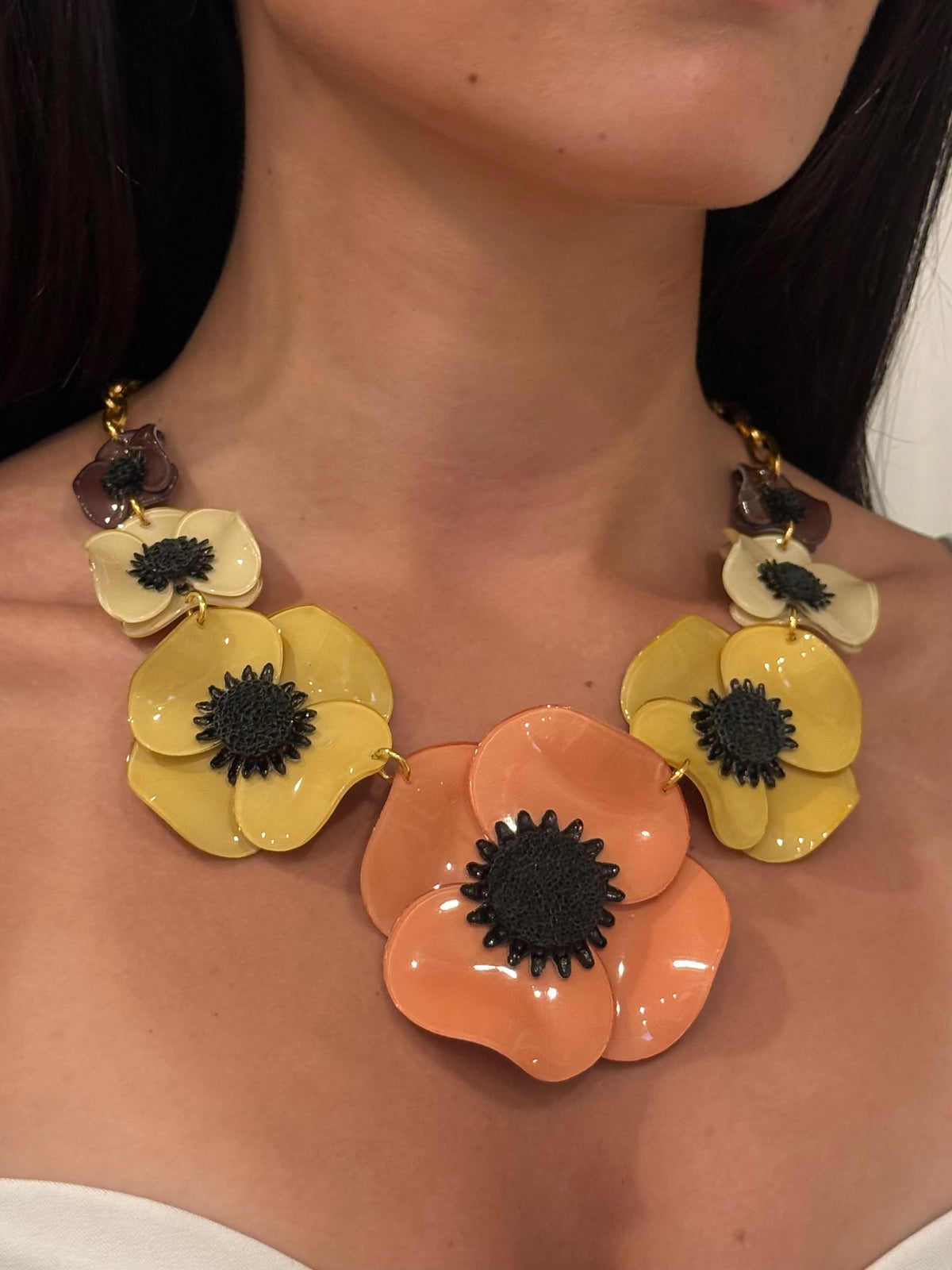 Cilea Paris Floral Statement Necklace