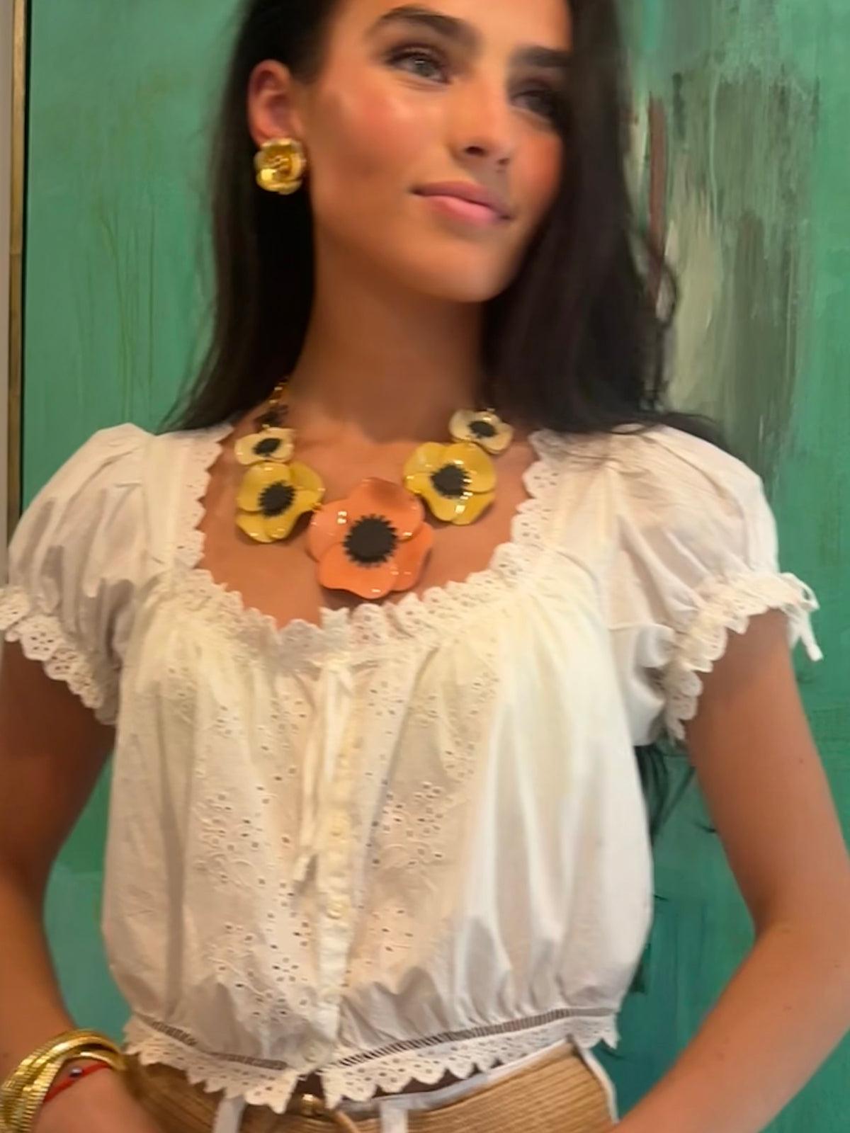 Cilea Paris Floral Statement Necklace