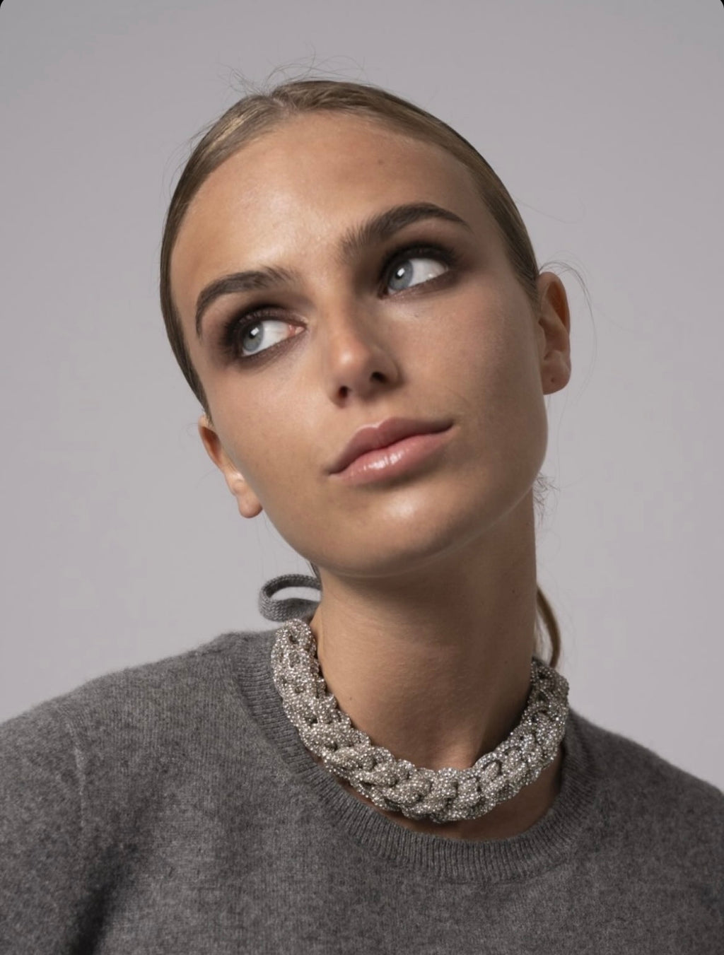 Cashmere & Swarovski Crystal Necklace