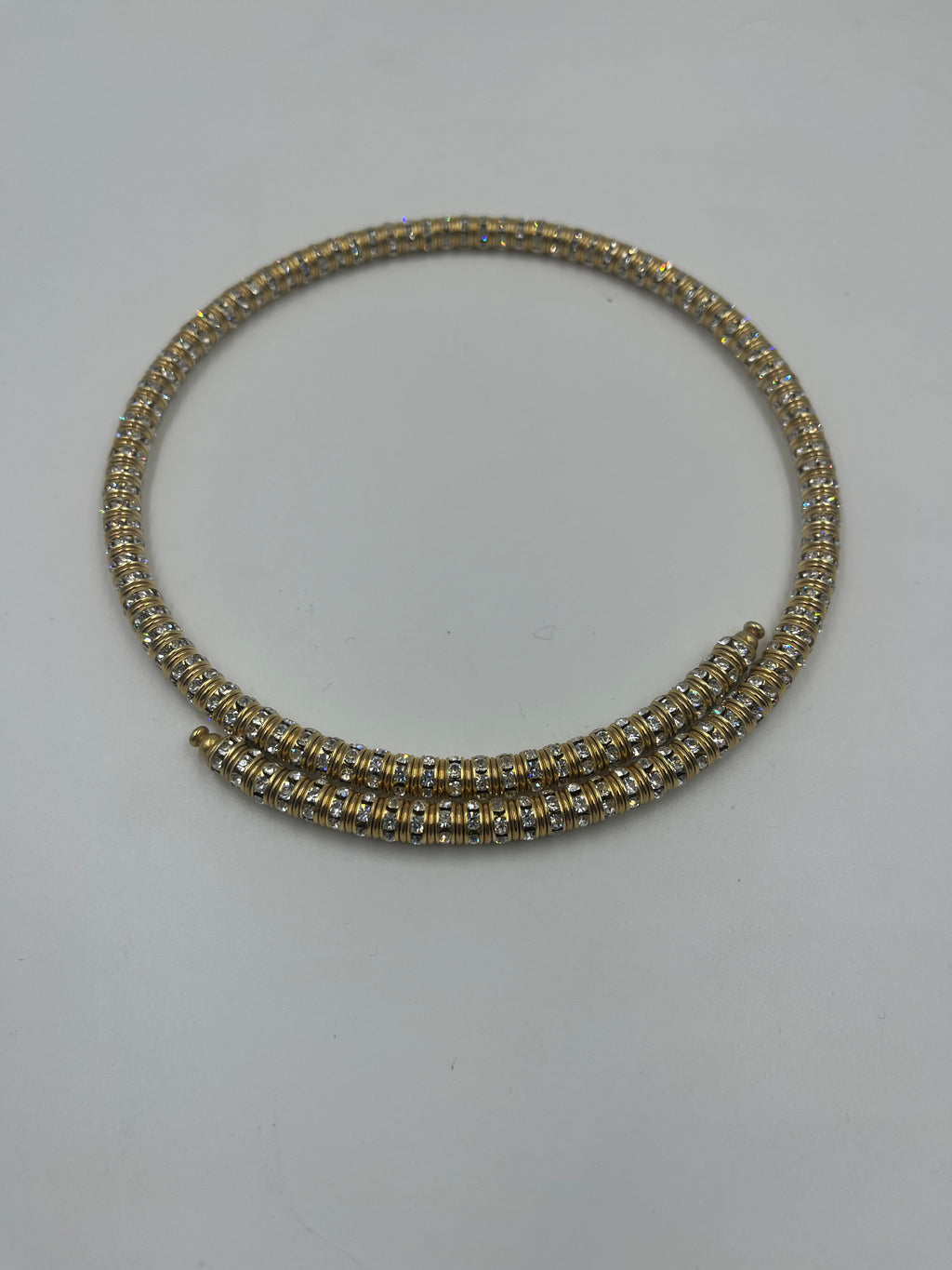 French Crystal Gold Wrap Necklace