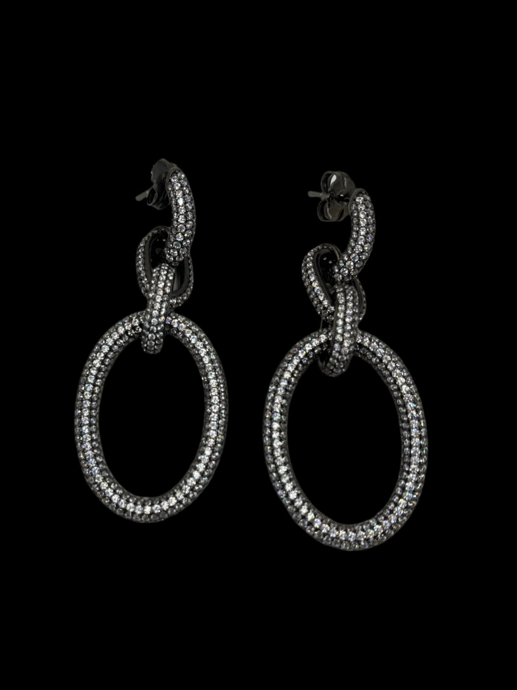 Pair of silver hoop earrings