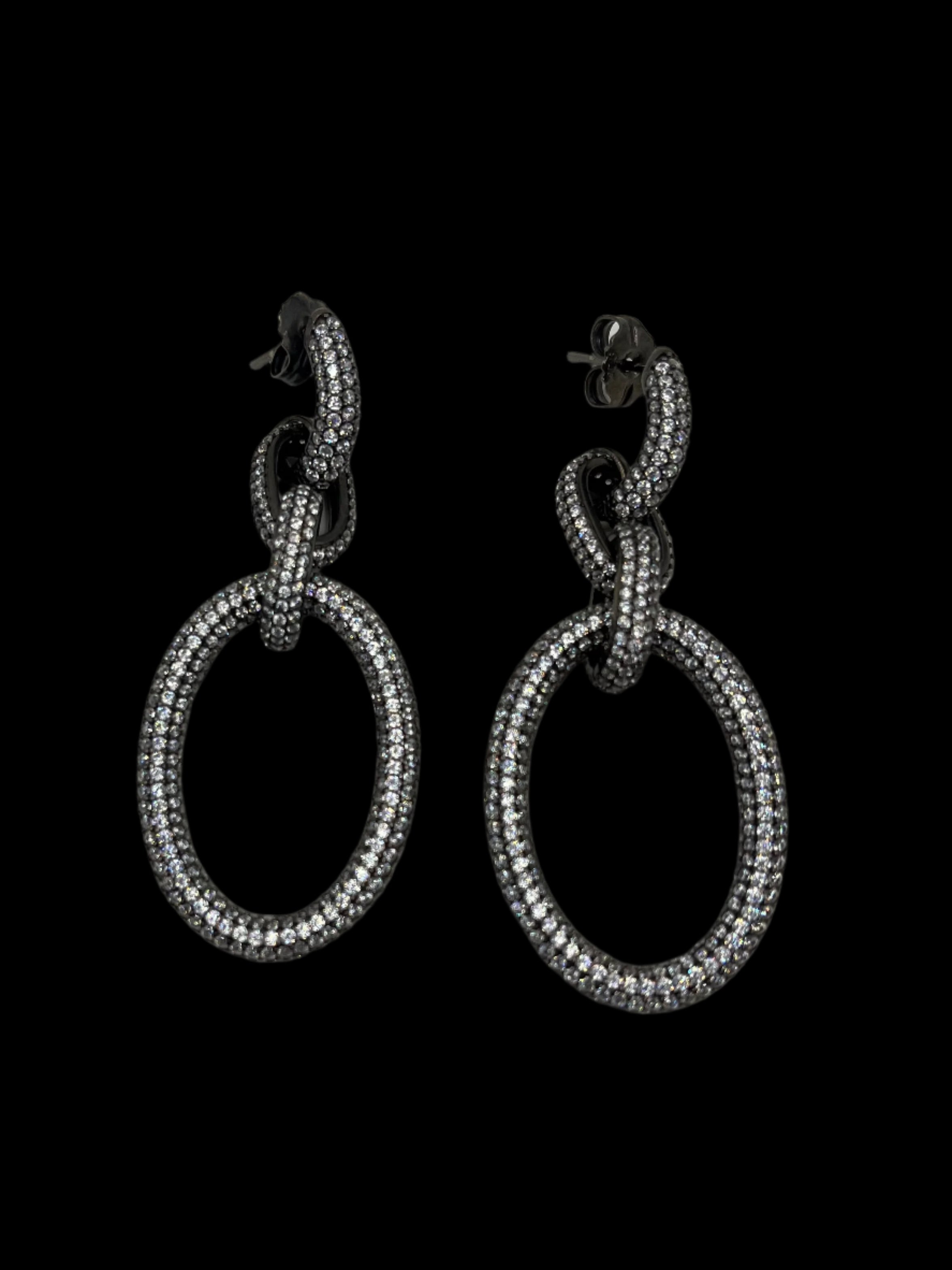Pair of silver hoop earrings