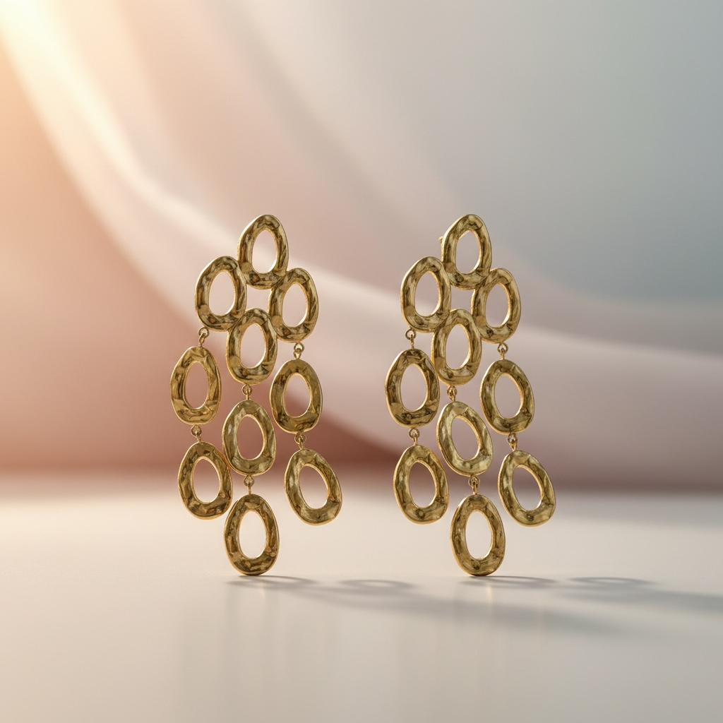 Molten Gold Chandelier Earrings