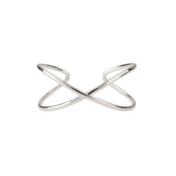 Open Silver X Cuff