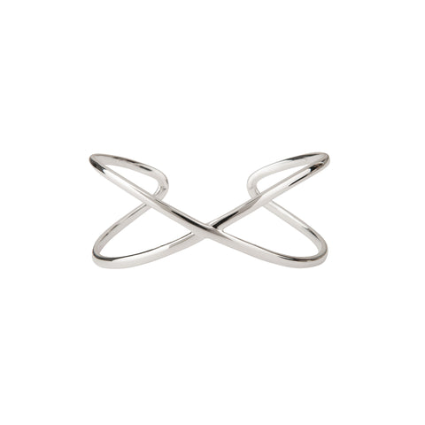 Open Silver X Cuff
