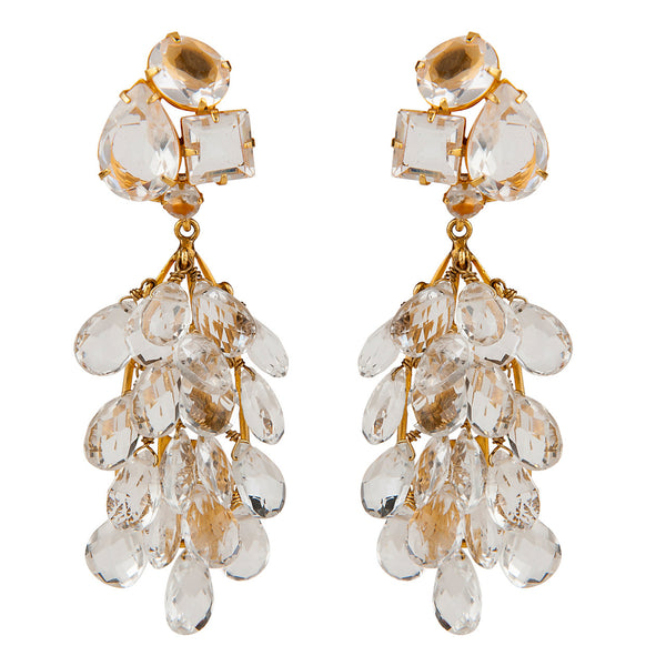 Clear Quartz Grape Earrings