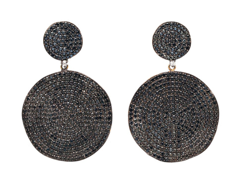 Wave Black Pave Crystal Earrings