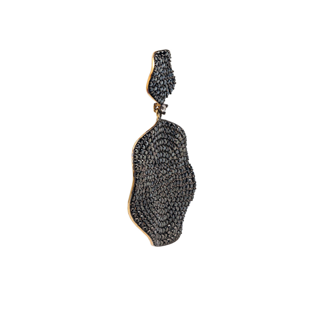 Wave Black Pave Crystal Earrings